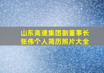 山东高速集团副董事长张伟个人简历照片大全