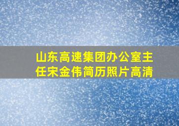 山东高速集团办公室主任宋金伟简历照片高清