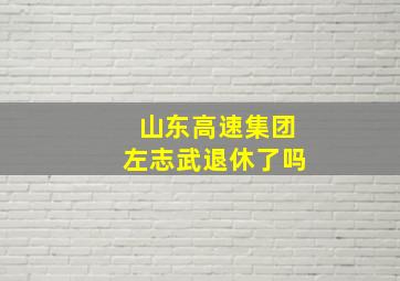 山东高速集团左志武退休了吗