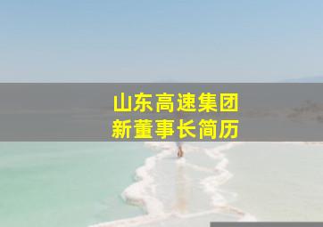 山东高速集团新董事长简历