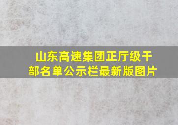 山东高速集团正厅级干部名单公示栏最新版图片