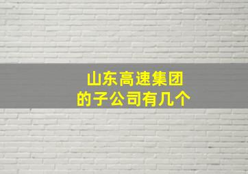 山东高速集团的子公司有几个