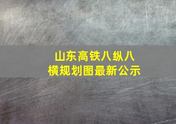 山东高铁八纵八横规划图最新公示