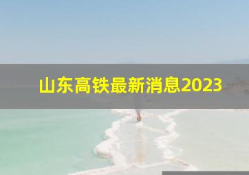 山东高铁最新消息2023