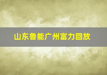 山东鲁能广州富力回放