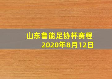 山东鲁能足协杯赛程2020年8月12日