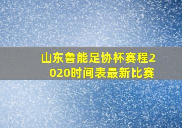 山东鲁能足协杯赛程2020时间表最新比赛