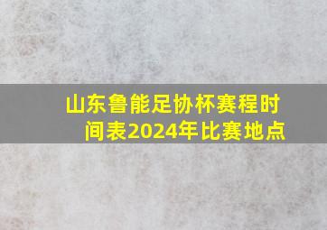 山东鲁能足协杯赛程时间表2024年比赛地点