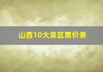 山西10大景区票价表