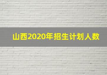 山西2020年招生计划人数