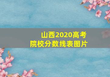 山西2020高考院校分数线表图片