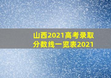 山西2021高考录取分数线一览表2021