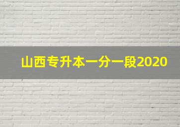 山西专升本一分一段2020