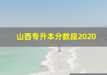 山西专升本分数段2020