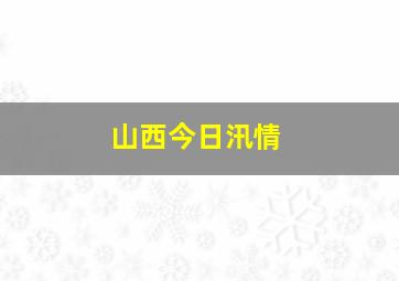 山西今日汛情