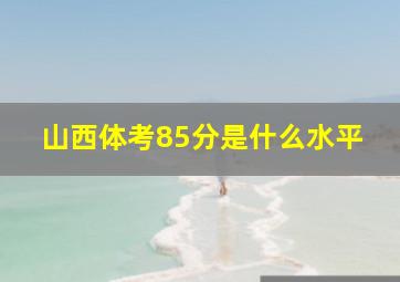 山西体考85分是什么水平