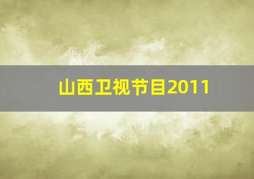 山西卫视节目2011