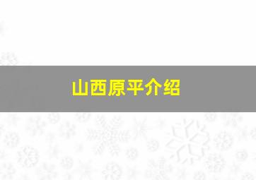 山西原平介绍