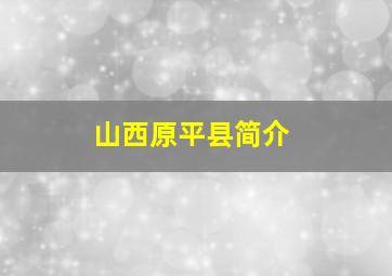 山西原平县简介