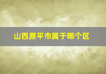 山西原平市属于哪个区