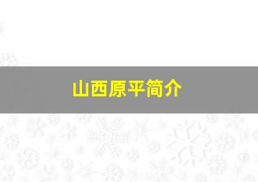 山西原平简介