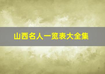 山西名人一览表大全集