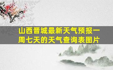 山西晋城最新天气预报一周七天的天气查询表图片