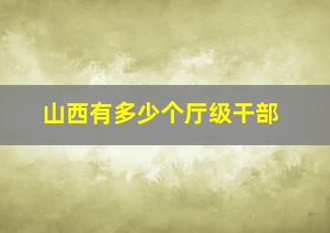 山西有多少个厅级干部