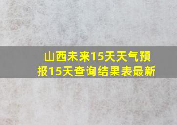 山西未来15天天气预报15天查询结果表最新