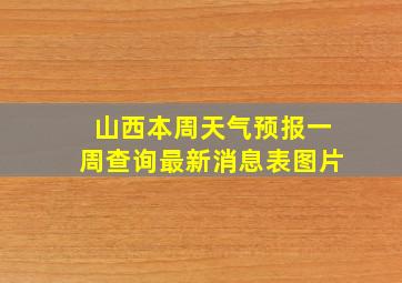 山西本周天气预报一周查询最新消息表图片