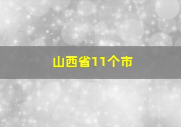 山西省11个市