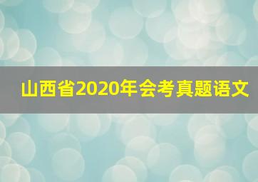 山西省2020年会考真题语文