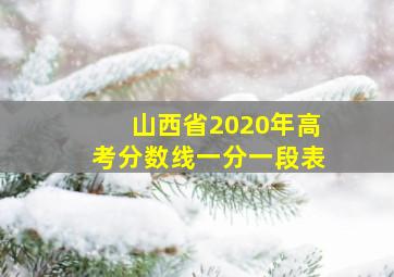 山西省2020年高考分数线一分一段表