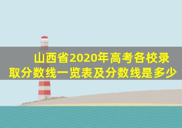 山西省2020年高考各校录取分数线一览表及分数线是多少