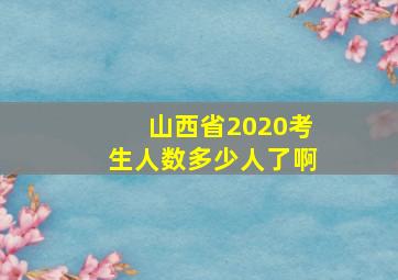 山西省2020考生人数多少人了啊