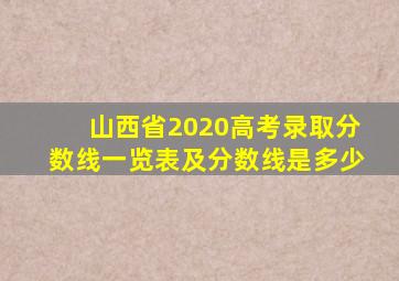 山西省2020高考录取分数线一览表及分数线是多少