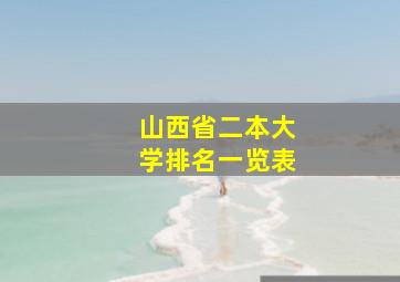 山西省二本大学排名一览表