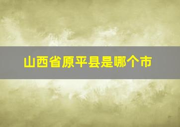 山西省原平县是哪个市