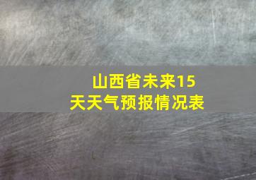 山西省未来15天天气预报情况表