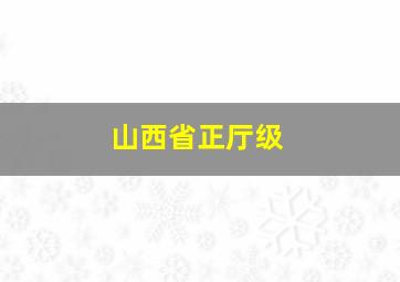 山西省正厅级