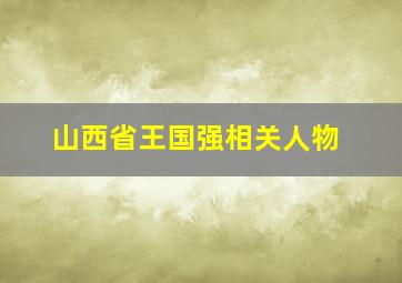 山西省王国强相关人物