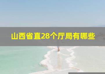 山西省直28个厅局有哪些