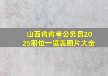 山西省省考公务员2025职位一览表图片大全