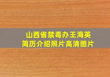 山西省禁毒办王海英简历介绍照片高清图片