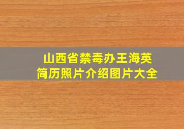 山西省禁毒办王海英简历照片介绍图片大全