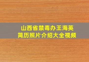 山西省禁毒办王海英简历照片介绍大全视频