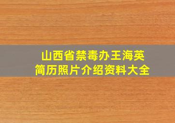 山西省禁毒办王海英简历照片介绍资料大全