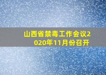 山西省禁毒工作会议2020年11月份召开