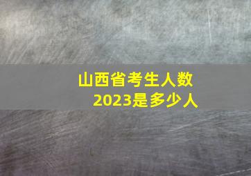 山西省考生人数2023是多少人