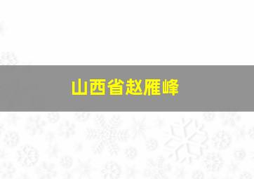 山西省赵雁峰